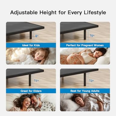 Pipishell Twin XL Adjustable Bed Frame, Electric Bed Base with Head & Foot Incline, USB-A & USB-C Ports, LED Under-Bed Lighting, 4 Leg Height Options, and Easy 3-Step Assembly - Image 6