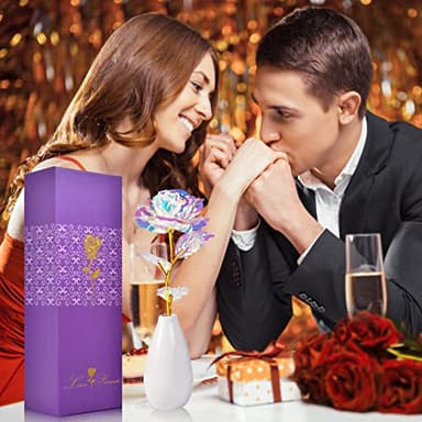 Fake Flowers Birthday Gifts for Women-Artificial Rose Flowers with Ceramic Vase, Gifts for Mom Grandma Wife Girlfriend Sister on Christmas Anniversary Thanksgiving Wedding Valentines Mothers Day - Image 3