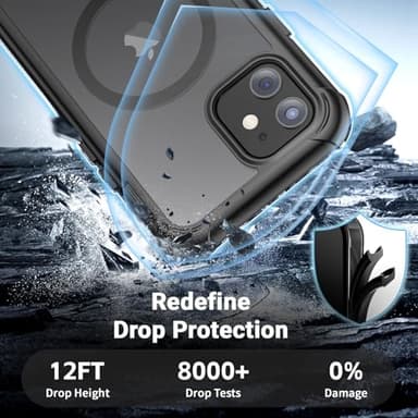 jaroco Magnetic for iPhone 12/12 Pro Case, [Compatible with MagSafe][Military Grade Drop Protection][Heavy Duty Protection][Non-Slip][Shockproof] 2-Layer Durable Bumper Phone Case 6.1''-Black - Image 4