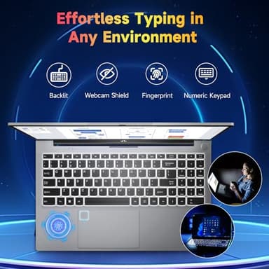 15.6 FHD IPS Student-Laptop, 16GB RAM 1TB SSD 4-Cores Pentium N100 (Beat i3-1115G4 Up to 3.4GHz) Computer with Backlit Keyboard Fingerprint WiFi 6 Win11 - Image 4