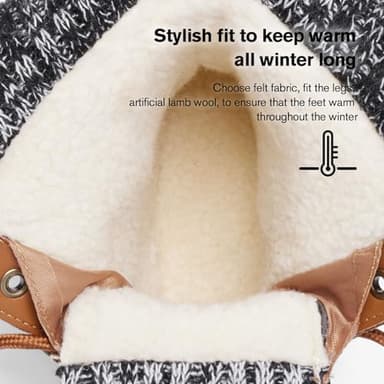 ALEADER Womens Snow Boots Duck Waterproof Boots Insulated Warm Brown Cold Weather Grey 8 M US Women - Image 2