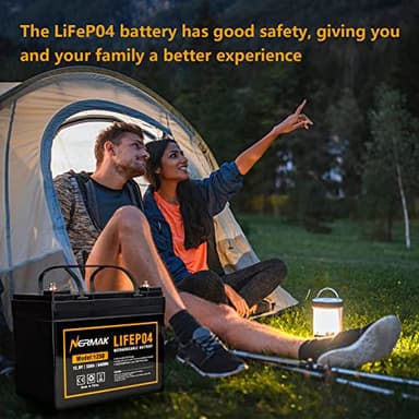 NERMAK 12V 50Ah Lithium LiFePO4 Deep Cycle Battery, 4000+ Cycles Lithium Iron Phosphate Rechargeable Battery for Solar, Marine, Home Energy Storage, Off-Grid Applications and More, Built-in 100A BMS - Image 7