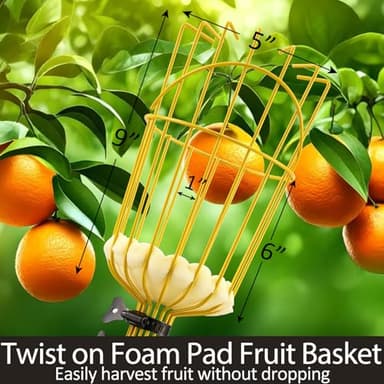 Extendable Fruit Picker with Basket - 5ft Telescopic Pole for Picking High Fruit Trees - Image 2