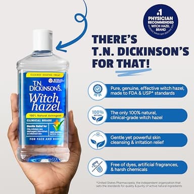 T.N. Dickinson's Witch Hazel Astringent for Face and Body, 100% Natural, 6 Count - Image 4