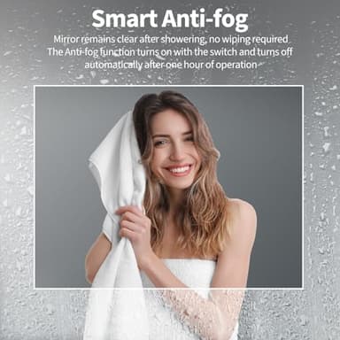 Koonmi 32x24 LED Bathroom Mirror, Backlit + Front Lit, LED Bathroom Mirror with Lights for Wall, 3 Colors, Anti-Fog, Dimmable Brightness, Memory Function, Tempered Glass - Image 4