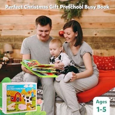 hovikoki Farm Busy Book for Toddlers 1-3 Busybook Montessori Activity Quiet Books for Baby 1 2 Year Old - Image 3