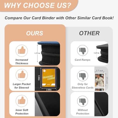 Trading Card Binder 9 Pocket, 432 Side-Loading TCG Album Folder Book Fit for MTG Baseball Football Sports Cards, Easy to Use Card Collection Binder with Zipper Blue - Image 6