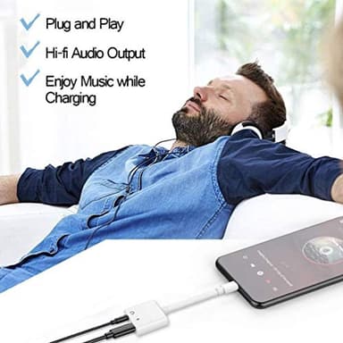 2 Pack [Apple MFi Certified] Apple Lighting to 3.5 mm Headphone Jack Adapter, 2 in 1 iPhone Headphone Jack Aux Audio + Charger Cable Splitter Adapter Dongle for iPhone 14 13 12 11 Pro Max XS XR X 8 7 - Image 6