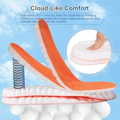 Steppers Insoles for Men Women Adjustable Size 4D Memory Foam Cloud Soles Arch Support Improved Posture (for Men 6.5-11) - Image 2