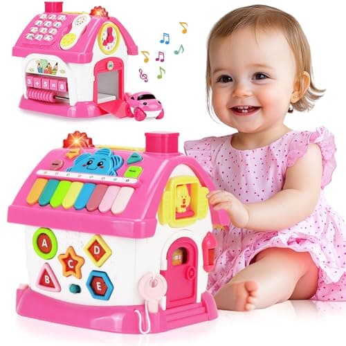 Toys for 1+ Year Old Girl Gifts: Montessori Musical Toddler Toys Age 1-2 - 8-in-1 Multi-Functional House Educational Baby Girl Toy 12-18 Months - First Birthday Gift for 1 2 Year Old Girls Boys Kids - Image 1