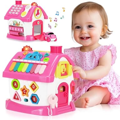 Toys for 1+ Year Old Girl Gifts: Montessori Musical Toddler Toys Age 1-2 - 8-in-1 Multi-Functional House Educational Baby Girl Toy 12-18 Months - First Birthday Gift for 1 2 Year Old Girls Boys Kids - Image 1