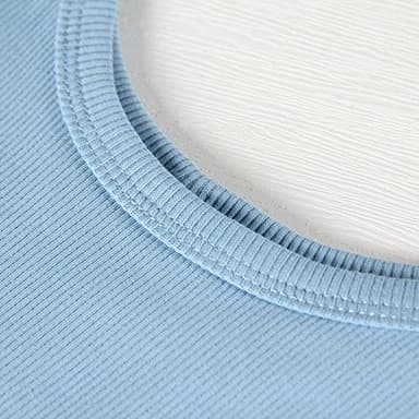 Artfish Women's Sleeveless Tank Top Form Fitting Scoop Neck Ribbed Knit Basic Cami Shirts Light Blue, L - Image 3