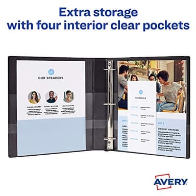 Avery Heavy-Duty 3 Ring Binder, 1 Inch Slant Rings, Orchid View Binder (79272) - Image 7