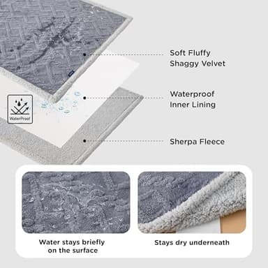 Bedsure Waterproof Dog Blankets for Bed - Pet Blanket for Bed Couch Protector Washable, Premium Jacquard Coral Fleece Cat Throw Blanket, Soft Plush Reversible Furniture Protection, King, 86x108, Grey - Image 2