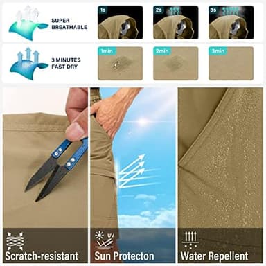 Kids' Cargo Pants, Boy's Casual Outdoor Quick Dry Waterproof Hiking Climbing Convertible Trousers #9016 - Image 7