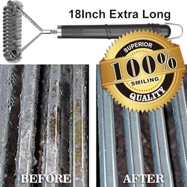 GRILLART Grill Brush [Wire + Helix] Combined BBQ Brush - Safe & Efficient Grill Cleaning Brush - 18" Grill Cleaner Brush Scrubber for Gas/Porcelain/Charbroil Grates – BBQ Accessories Gifts for Men/Dad - Image 7