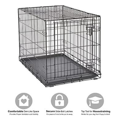 New World Single Door Folding Metal 36-Inch Dog Crate, Enhanced Security, Includes Leak-Proof Pan & Divider Panel, For Medium to Large Sized Breeds - Image 3