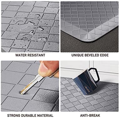 HappyTrends Anti-Fatigue Floor Mat - 4/5 Inch Thick, Waterproof Non-Slip, Heavy Duty Ergonomic Comfort Rug for Kitchen, Office, Sink, Laundry (22"x72", Gray) - Image 5