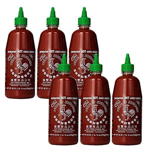 Sriracha Hot Chili Sauce 28oz, pack of 6