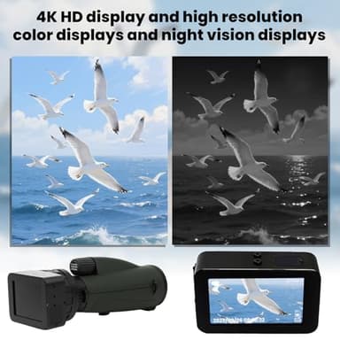 Monocular Telescope High Power,4K Electronic Eyepiece Camera with 3in Full Color Screen,Fits 22mm-46mm Optical Telescopes and Microscopes(4GB Memory Card) for Bird Watching Camping Astrophotography - Image 4