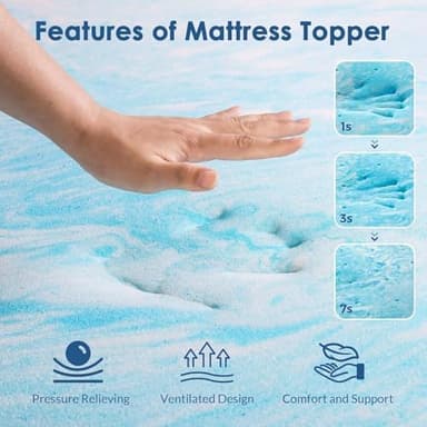 Mattress Topper Twin, 3 Inch Gel Memory Foam Bed Topper for Twin Size Bed, CertiPUR-US Certified, Blue - Image 5