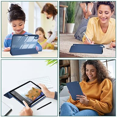ProCase for iPad (A16) 11th Generation 11 Inch 2025/10th Generation 10.9 Inch 2022 Case with Pencil Holder, Hybrid iPad 11 10 Case with Clear Back, Supports Auto Wake/Sleep -Navy - Image 9