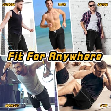 Srnede Mens Swim Trunks Swimming Trunks Swim Shorts Quick Dry 11 Inch with Mesh Lining Funny Swimwear Bathing Suits Black - Image 6