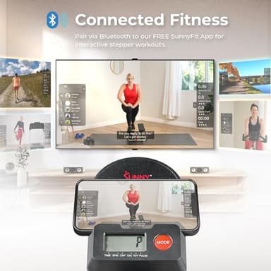 Sunny Health & Fitness Stair Stepper w/Handlebar, Extended Step Range Machine for Climbing Exercise, Compact, Height-Adjustable, Low-Impact & SunnyFit App Enhanced Connectivity – SF-S021001 - Image 4