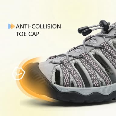ziitop Womens Hiking Sandals Closed Toe Summer Outdoor Adventurous Beach Sandals Lace Adjustable Double Buckle Water Shoes - Image 4