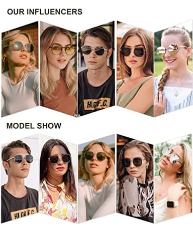 SOJOS Classic Trendy Square Sunglasses for Women Men Cute Big Frame Gold Shades SJ1137, Bright Gold/Grey - Image 2