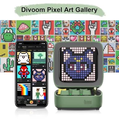 Divoom Ditoo Pro Programmable Pixel Art LED-Bluetooth-Speaker Showing-Clock Emoji DIY Design for Home Wedding Party Decoration with Wireless App Control (Green) - Image 4