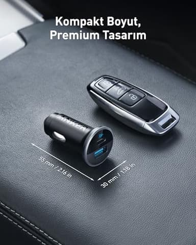 Anker 323 USB C Car Charger Adapter, 52.5W Cigarette Lighter Charger with 30W PowerIQ 3.0 Fast Charging Cable for iPhone 17/17 Pro Max/16/15/14 Series, Galaxy S25/24/23, Pixel, iPad, AirPods and More - Image 3