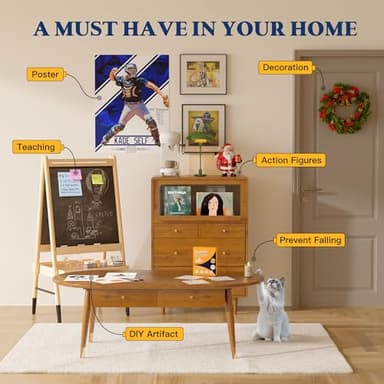 Adhesive Stick Dots Double Sided Removable Mounting Putty - Clear Museum Sticky Tack for Wall, Figurine, Poster Hanging, No Trace Dots - Strong Stick Tack for Party Decor, Balloon & Crafts (100Pcs) - Image 5