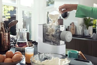 Philips Kitchen Appliances Compact Pasta and Noodle Maker, Viva Collection, Comes with 3 Default Classic Pasta Shaping Discs, Fully Automatic, Recipe Book, Small, White (HR2370/05) - Image 16