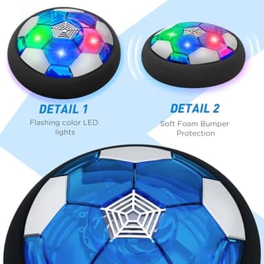 LED Hover Soccer Ball Boy Toys, Air Power Kids Training Ball Playing Football Indoor Outdoor Game, Birthday Gifts for Age 3 4 5 6 7 8-10 Years Old Boys Girls - Soccer (2PCS) - Image 2