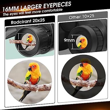 20x25 Compact Binoculars for Adults and Kids,High Powered Large Eyepiece Waterproof Binoculars for Hunters,Easy Focus Bird Watching for Outdoor Hiking Travel, Black - Image 2