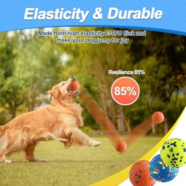 Mankoda Dog Balls, Dog Tennis Balls for Aggressive Chewers, 3'' Durable Teething Chew Toys & Floating Water Toy, Interactive Fetch Ball for Medium/Large Dogs (3 Pack) - Image 4