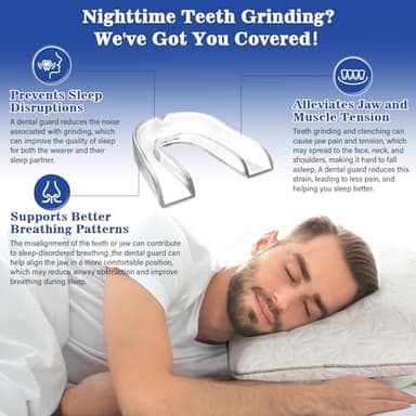 Mouth Guard for Grinding Teeth at Night, Mouth Guard for Clenching Teeth at Night, Dental Night Guards for Sleep, Comfortable Grinding Guard for Adults with 12 Cleaning Tablets - Image 7