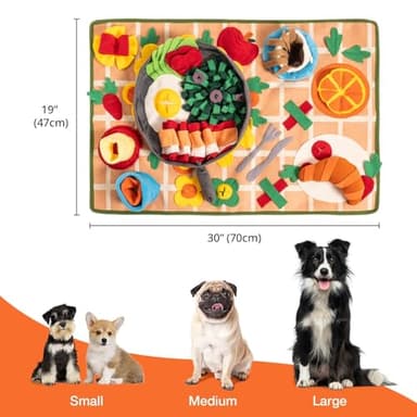 Snuffle Mat for Dogs - Removable Themed Interactive Puppy Mat for Boredom, Training & Slow Feeding - Encourages Foraging Skills Exploration (Medium) - Image 4