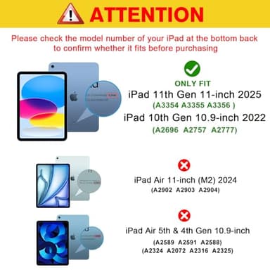 ProCase Screen Protector for iPad A16 2025 11th/10th 2022 Generation (11-inch/10.9), 2 Tempered Glass Films with 2 Camera Lens Protectors -Blue - Image 3