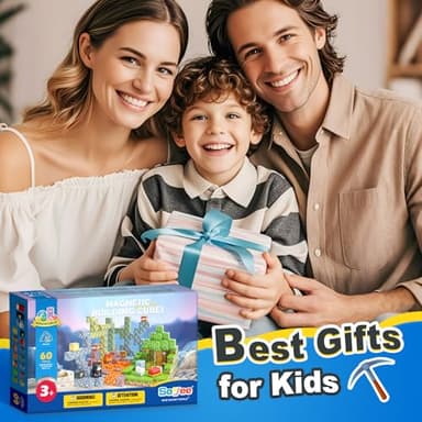 Magnetic Blocks - Build Mine Magnet World Forest Mine Set Magnet Building Blocks Kids Toys for 3+ Year Old Boys & Girls 1'' Magnetic Cubes STEM Sensory Building Toys Kids Game Xmas Gifts - Image 8