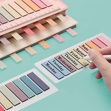 ELII 1200pcs Sticky Tabs Page Markers,Morandi Sticky Note Tabs Colored Writable and Repositionable Book Flags Tabs Strip Index Tabs,Page Tabs - Image 5