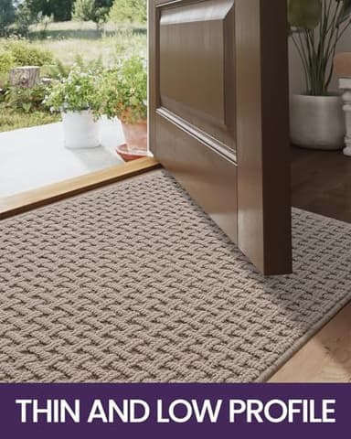 DEXI Front Entryway Door Mat Non Slip 32x48, Washable Entry Way Mats Inside Entrance Low Profile, Welcome Doormat Dirt Trapper for House Floor Home Porter Hall Backdoor Area, Light Taupe - Image 6