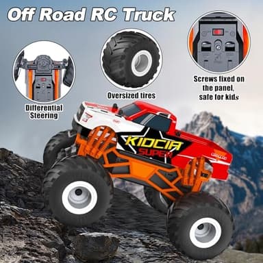 Scientoy Remote Control Car, 20KM/H Monster Truck Toys for Ages 5-7, 1:16 Scale All Terrain RC Cars for Boys & Girls Age 4-7, 2.4Ghz Off Road RC Truck, Christmas Birthday Gift for Kids - Image 5