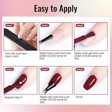 JODSONE Gel Nail Polish Kit with U V Light 32 Colors Gel Polish Nail + 4 Functional Adhesive Bottles Kit Soak Off Manicure Tools Gifts for Women - Image 7