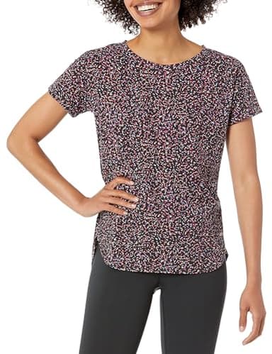 Amazon Essentials Women's Studio Relaxed-Fit Lightweight Crewneck T-Shirt (Available in Plus Size), Pack of 2, Black Confetti Print, XX-Large - Image 3