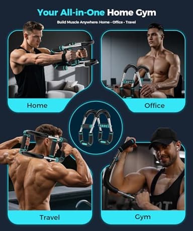 RENRUI Twister Arm Trainer, Adjustable 5 Resistance Levels (40-130 lbs) Chest & Arm Workout Equipment for Men & Women, Ergonomic Home Gym Strength Trainer with Anti-Slip Handles & Carry Bag (Blue) - Image 7