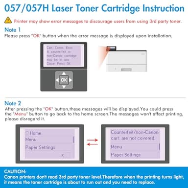 057H Black High Yield Toner: Compatible Replacement for Canon 057H 057 ImageCLASS MF445dw LBP226dw MF448dw LBP227dw LBP228dw MF449dw MF445 Laser Printer Ink (2-Pack) - Image 4
