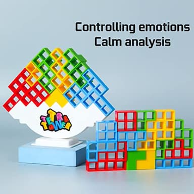 ALKISTA 48 Pcs Tetra Tower Balance Stacking Blocks Game, Board Games for 2 Players+ Family Games, Parties, Travel, Kids & Adults Team Building Blocks Toy - Image 4