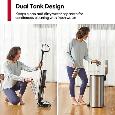 Ultenic Wet Dry Vacuum Cleaner,Cordless Vacuum Mop Combo with Self-Cleaning,Smart Mess Detection,50mins Runtime,3-in-1 Vacuum Mop for Hard Floors,Edge Cleaning,LED Display,Black,AC1 Elite - Image 8